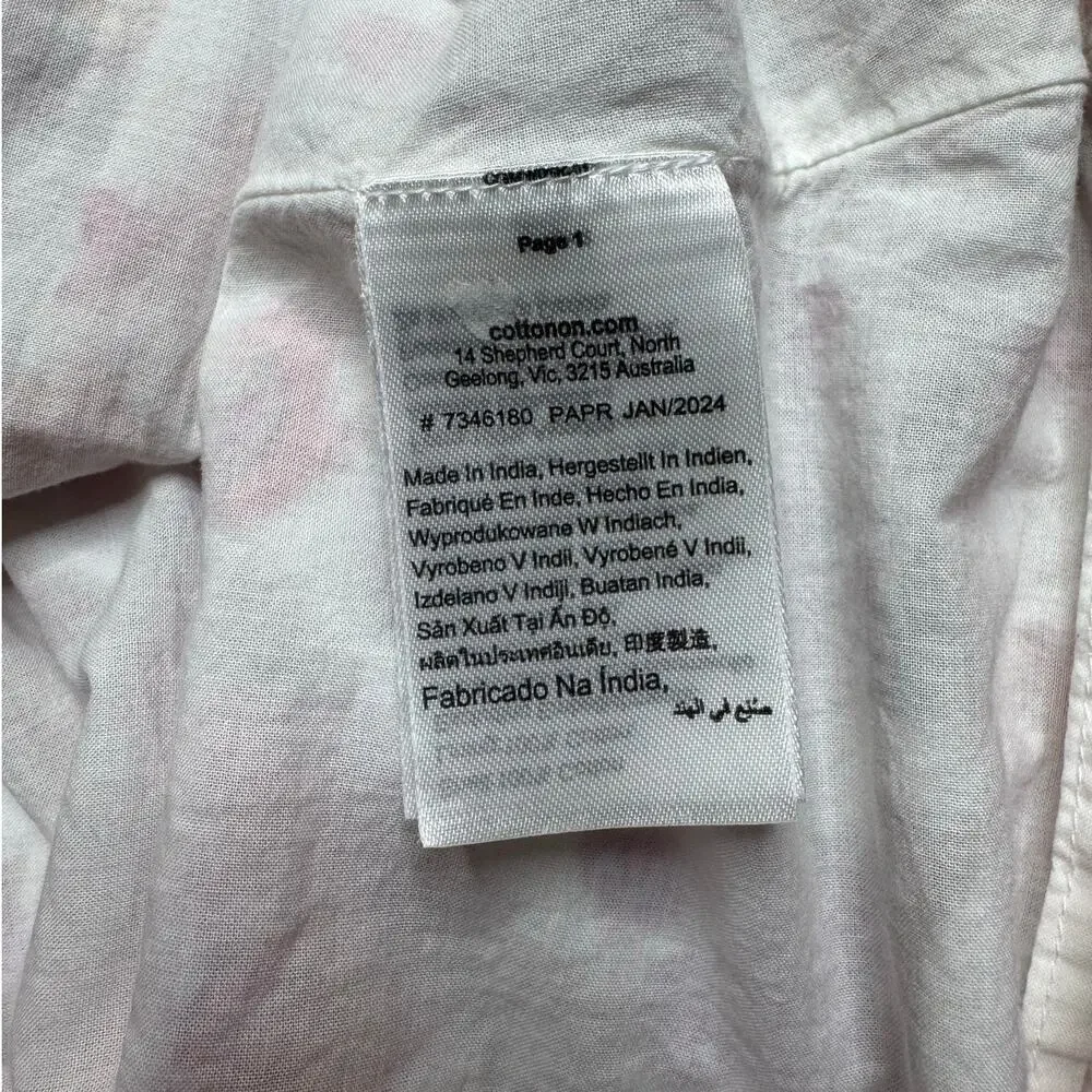 Cotton On Kids Pink Floral Bow-Back Dress Girls Size 6 Cottagecore